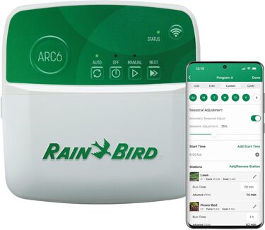 Rain Bird ARC6 App-Based Indoor Smart Irrigation WiFi Timer/Controller, 6-Zone/Station Rain Bird ARC6 App-Based Indoor Smart Irrigation WiFi Timer/Controller, 6-Zone/Station