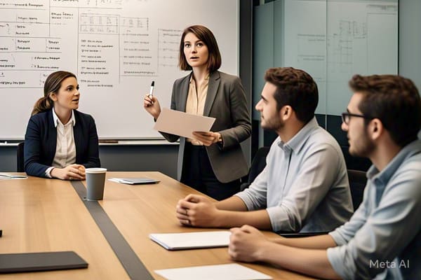 A team manager discussing the targets with her team-How to Build a High-Performance Team Culture