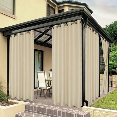 BONZER Waterproof Outdoor Curtains for Patio BONZER Waterproof Outdoor Curtains for Patio