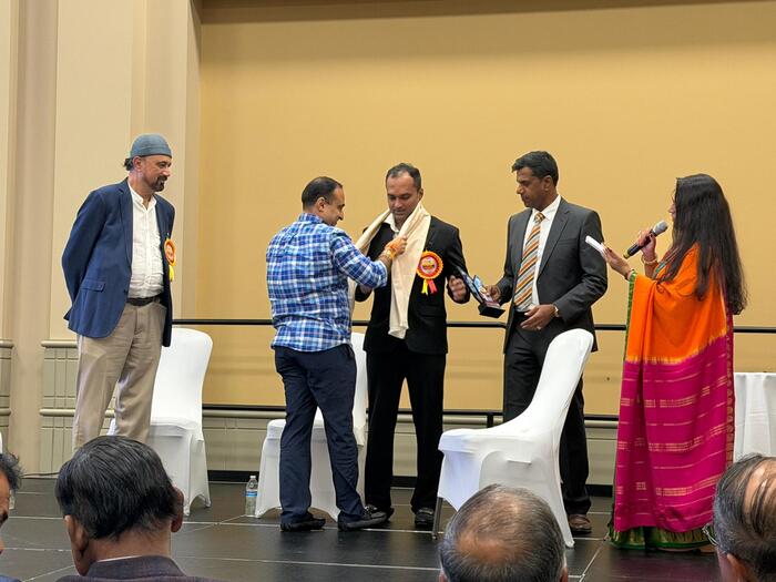 Mahesh Govianu Honoured with Business Award at AKKA Silver Jubilee World Kannada Conference in Philadelphia